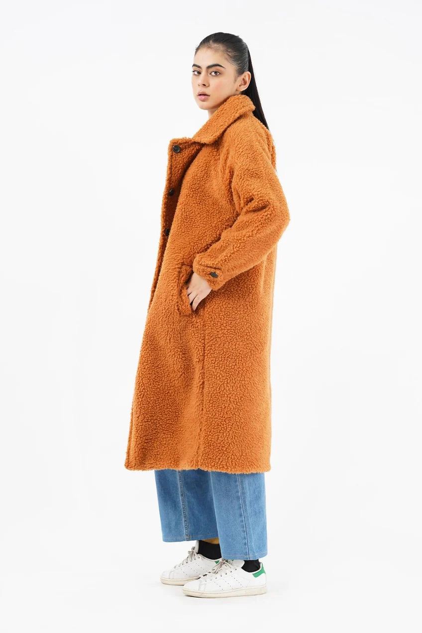 Sherpa Long Coat - Camel