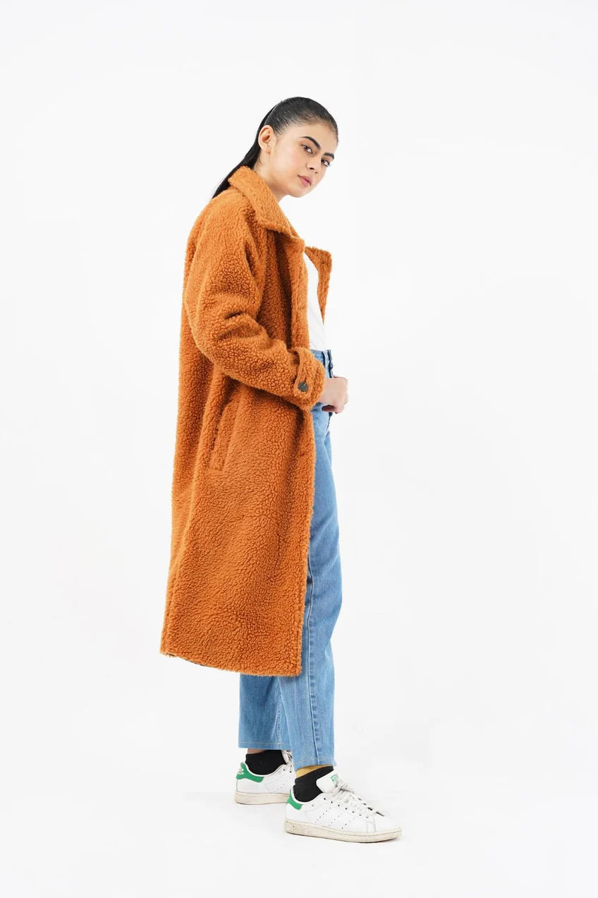 Sherpa Long Coat - Camel