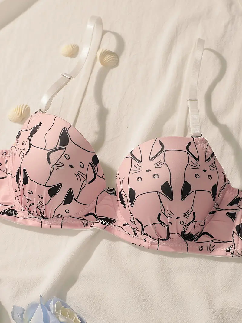 Cute Cat Print Comfortable Daily Wear