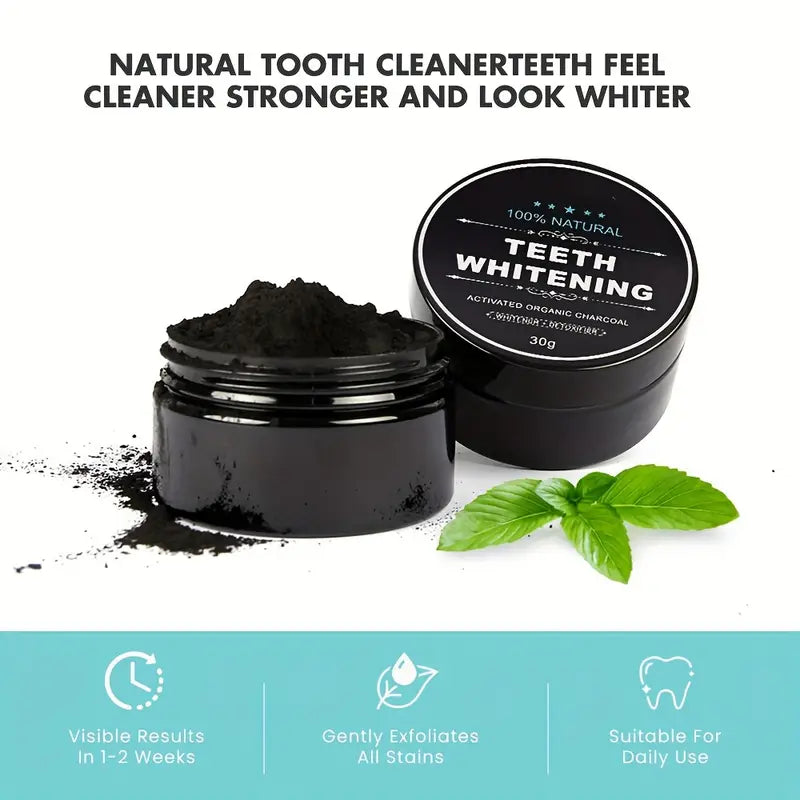 Coconut Shell Activated Carbon, Whitening Teeth Powder, Deep Cleans, Fresh Breath, No Fragrance, Reusable, Suitable for Toothbrushes And Tongue Cleaners Coconut Shell Activated Carbon, Whitening Teeth Powder, Deep Cleans, Fresh Breath, No Fragrance