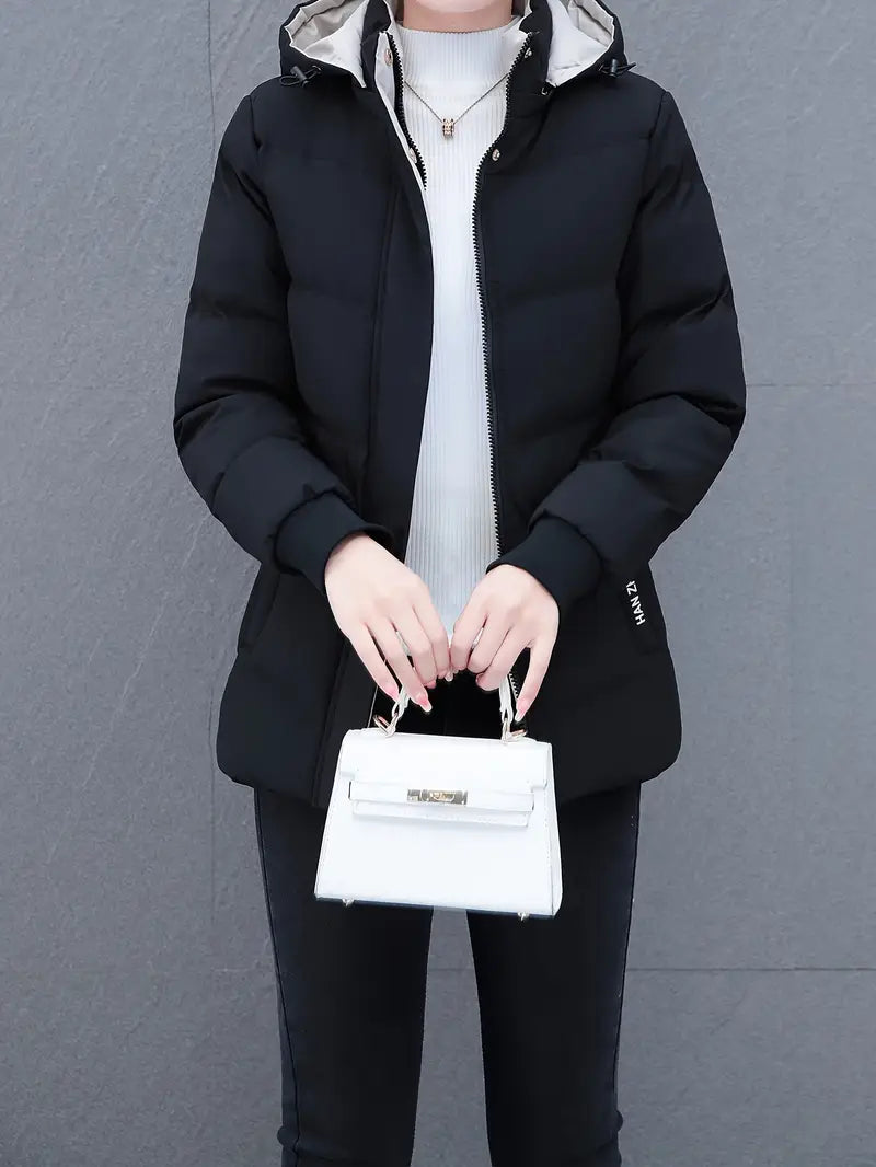 Women'S Autumn And Winter Thickened Padded Jacket, Warm Fleece Sports Outdoor Coat.