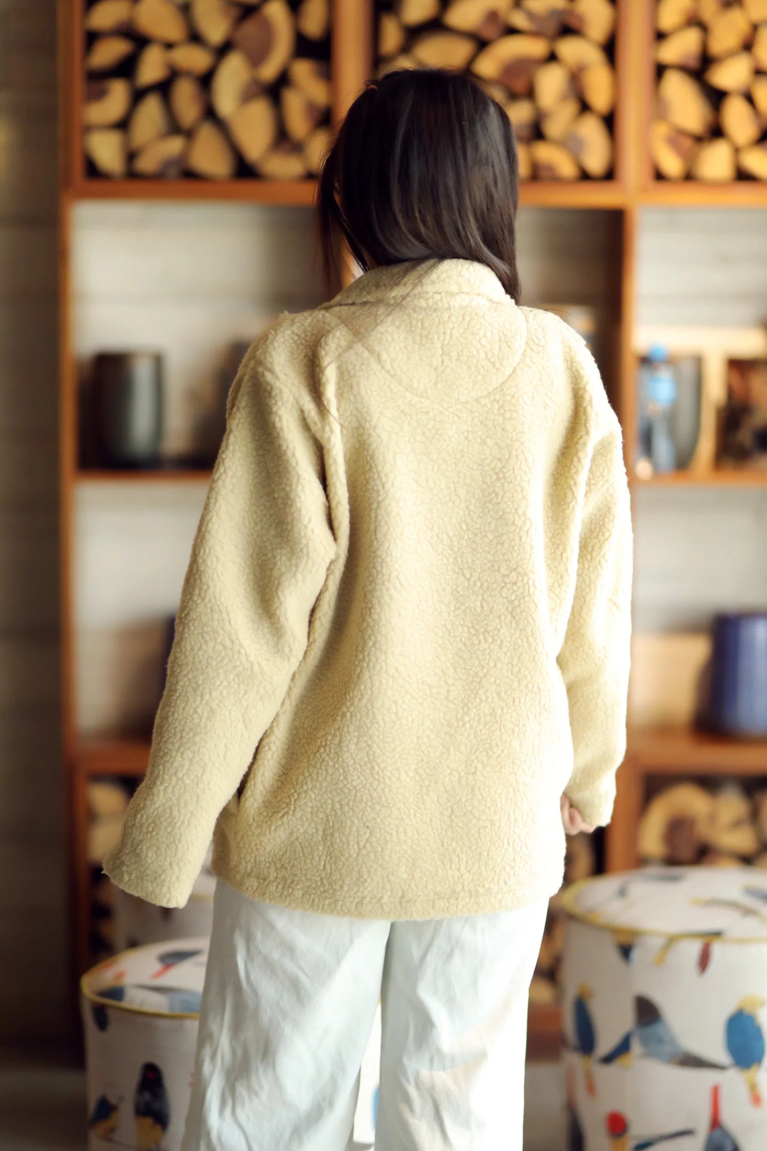 Pocket Style Sherpa Fleece Light Weight Jacket - Women