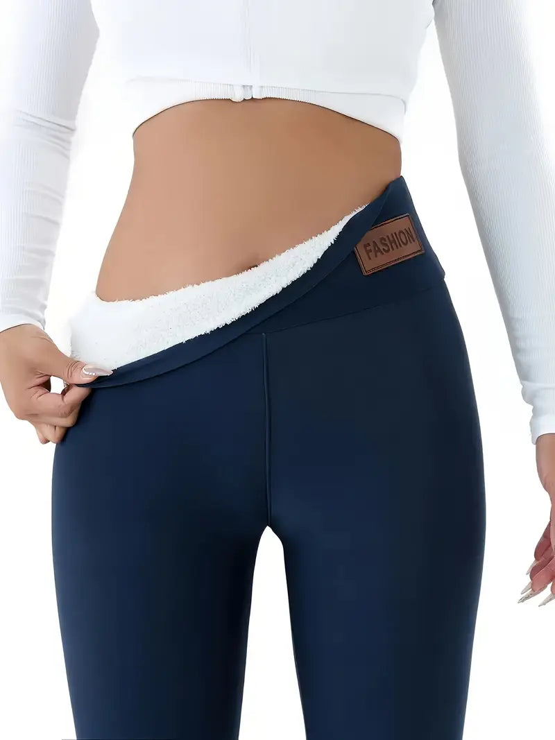 Women's High-Waisted Thermal Leggings with Fleece Lining - Cozy, Stretchy, and Warm for Fall and Winter Workouts