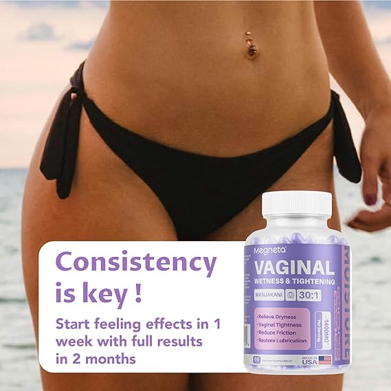2 Packs Vaginal Tightening Capsules for Women – Kacip Fatimah, Manjakani & Slippery Elm – Support pH Balance, Vaginal Moisture & Elasticity – No Gel or Cream Needed