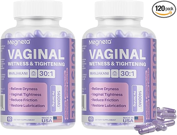 2 Packs Vaginal Tightening Capsules for Women – Kacip Fatimah, Manjakani & Slippery Elm – Support pH Balance, Vaginal Moisture & Elasticity – No Gel or Cream Needed