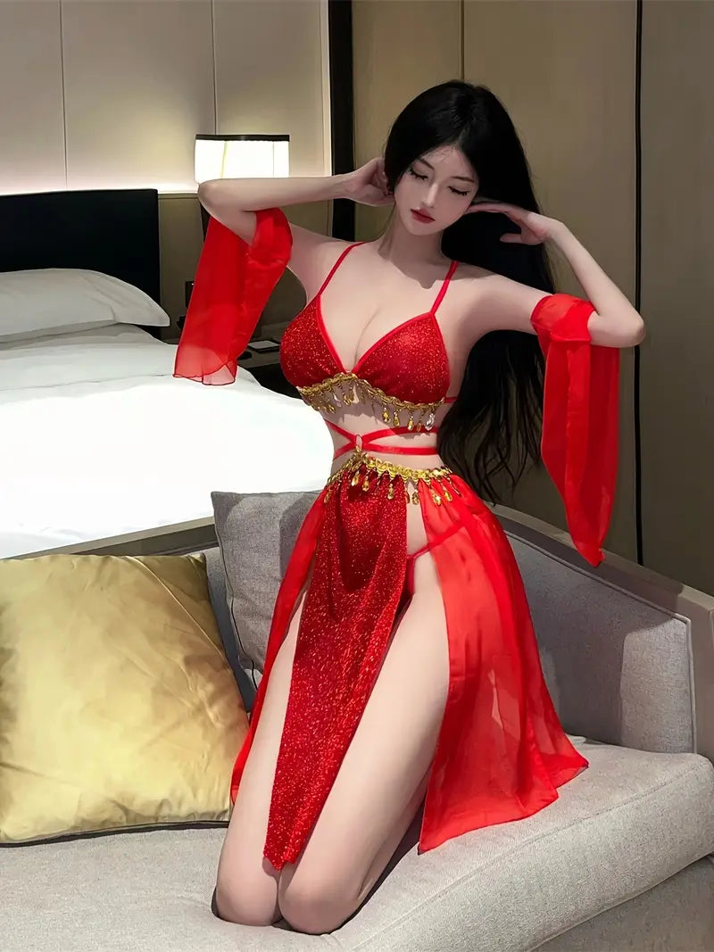 New Chinese Style Ancient Style Foreign Style Dunhuang Flying Dance Uniform Sexy Hanfu Pajamas New Year Dress for Women