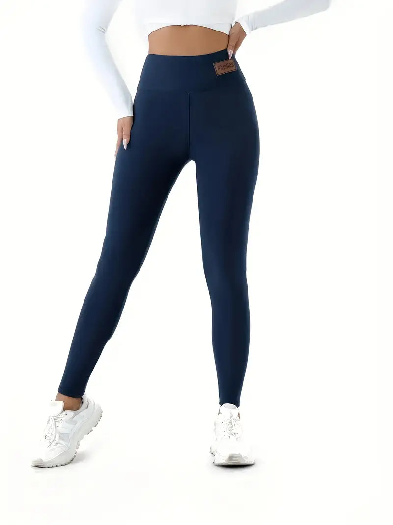 Women's High-Waisted Thermal Leggings with Fleece Lining - Cozy, Stretchy, and Warm for Fall and Winter Workouts