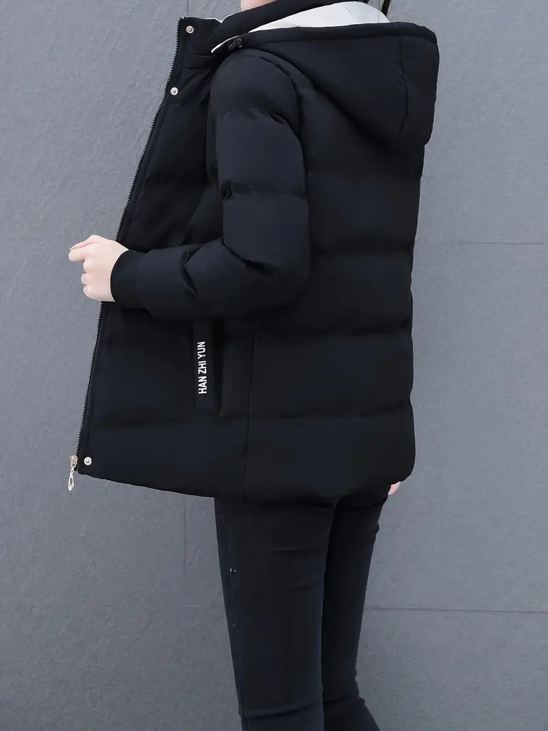 Women'S Autumn And Winter Thickened Padded Jacket, Warm Fleece Sports Outdoor Coat.