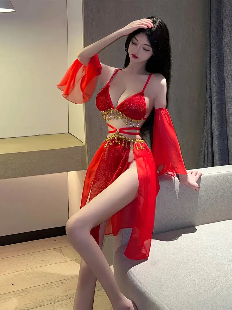 New Chinese Style Ancient Style Foreign Style Dunhuang Flying Dance Uniform Sexy Hanfu Pajamas New Year Dress for Women